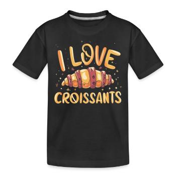 I Love Croissants - Breakfast Lover Design - T-shirt bio Premium Enfant - noir - Devant