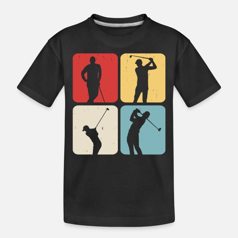 Golf Golfer - Kinder Premium Bio T-Shirt - Schwarz