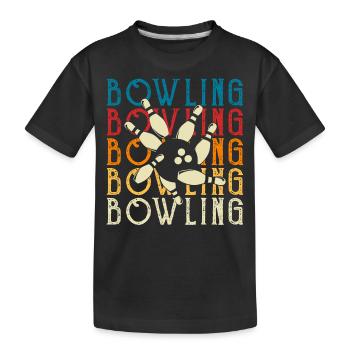 Bowling - Kinder Premium Bio T-Shirt - Schwarz - Vorne