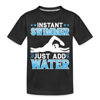 Flotteur de natation - T-shirt bio Premium Enfant - noir - Devant