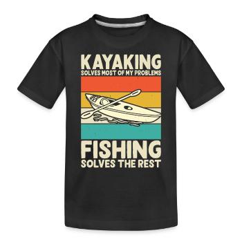 Kajak Kajakfahrer Kajaker - Kinder Premium Bio T-Shirt - Schwarz - Vorne