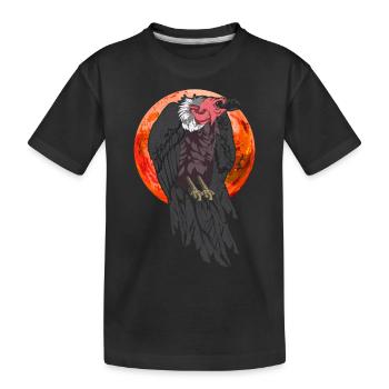 Raubvogel Aasfresser Tier Geschenk Vollmond Geier - Kinder Premium Bio T-Shirt - Schwarz - Vorne
