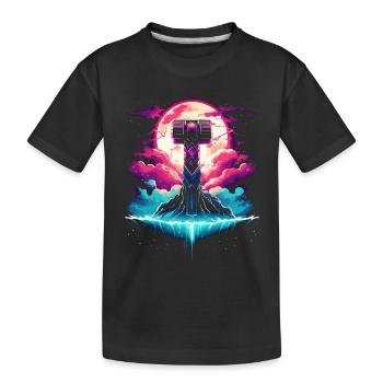 Le pouvoir du tonnerre sur votre t-shirt : Mjölnir - T-shirt bio Premium Enfant - noir - Devant