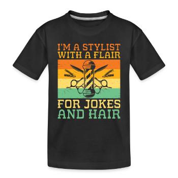 Coiffeur Coiffeur Coiffeur Coiffure Coiffure - T-shirt bio Premium Enfant - noir - Devant