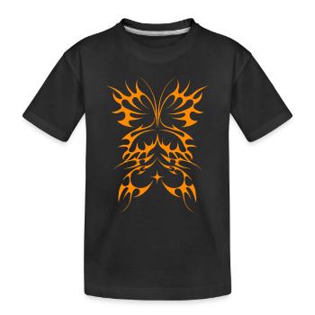 Cool Butterfly Cyber Sigil A Cybersigilism Tribal - Kids' Premium Organic T-Shirt - black - Front