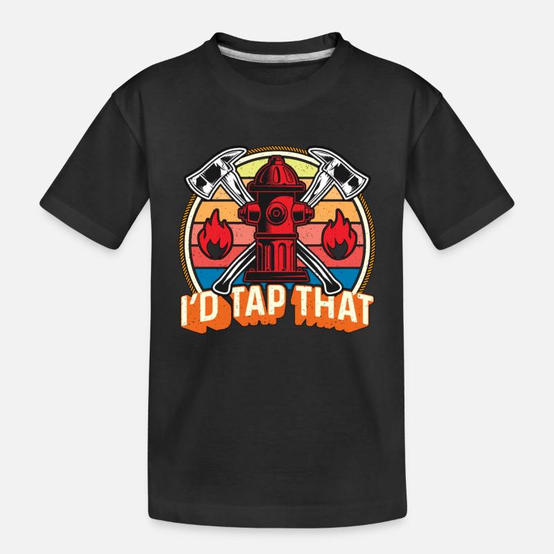 Chef pompier Je ferais appel à ce service d’incendie rétro - T-shirt bio Premium Enfant - noir