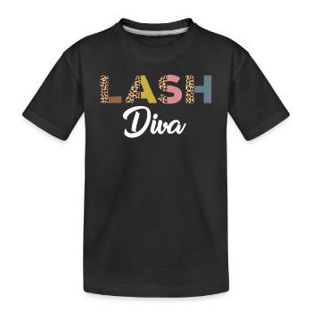 Diva des cils drôle avec imprimé léopard - T-shirt bio Premium Enfant - noir - Devant