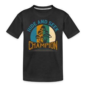 Mycologue champignon champion de cache-cache - T-shirt bio Premium Enfant - noir - Devant