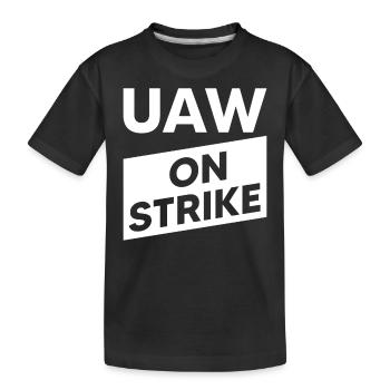 UAW streikt - Gemeinsam für einen starken Vertrag - Kinder Premium Bio T-Shirt - Schwarz - Vorne
