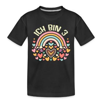 3 Jahre Mädchen Geschenk 3. Geburtstag - Kinder Premium Bio T-Shirt - Schwarz - Vorne