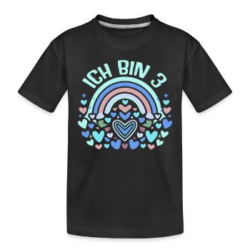 3 Jahre Mädchen Geschenk 3. Geburtstag - Kinder Premium Bio T-Shirt - Schwarz - Vorne
