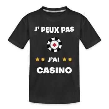 je peux pas j'ai casino cadeau croupier - T-shirt bio Premium Enfant - noir - Devant