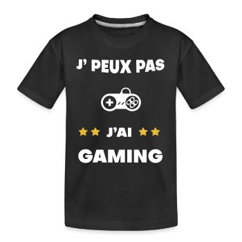 je peux pas j'ai gaming cadeau gameur - T-shirt bio Premium Enfant - noir - Devant