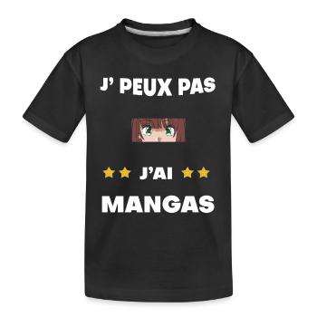 je peux pas j'ai mangas cadeau mangaka - T-shirt bio Premium Enfant - noir - Devant