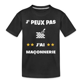 je peux pas j'ai maçonnerie cadeau maçon - T-shirt bio Premium Enfant - noir - Devant