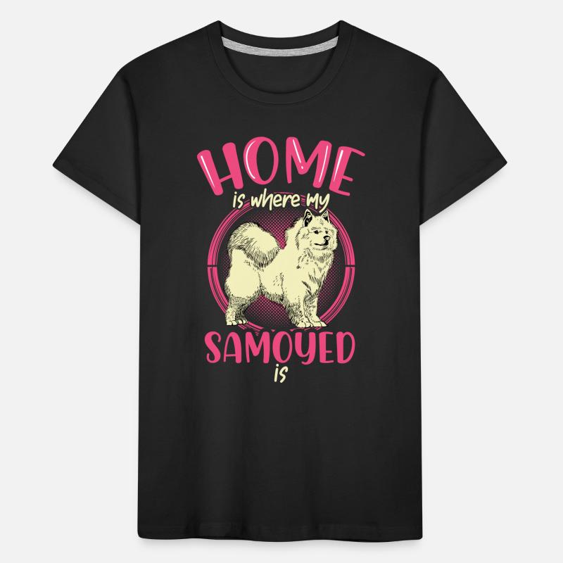 Samoyède est ma maison Samoyède Spitz T-shirt bio Premium Enfant