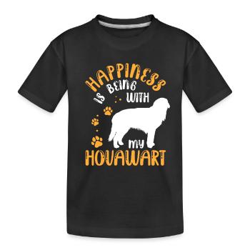 Hovawart macht glücklich Derber Bauernhund - Kinder Premium Bio T-Shirt - Schwarz - Vorne