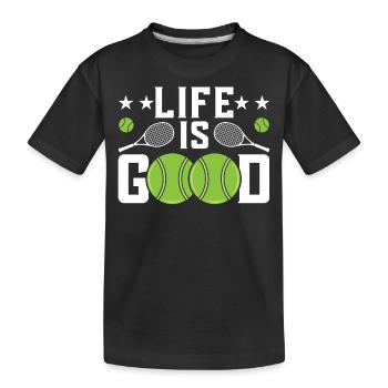 Tennis - Kinder Premium Bio T-Shirt - Schwarz - Vorne
