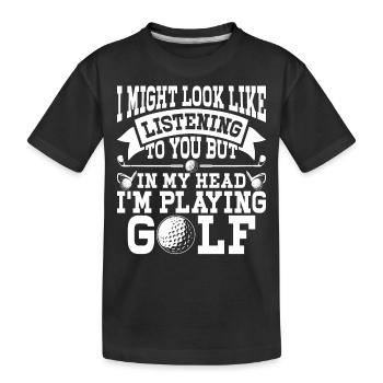 Golf Golfeur - T-shirt bio Premium Enfant - noir - Devant