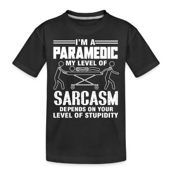Paramedic Paramedic level Of Stupidity - Kids' Premium Organic T-Shirt - black - Front