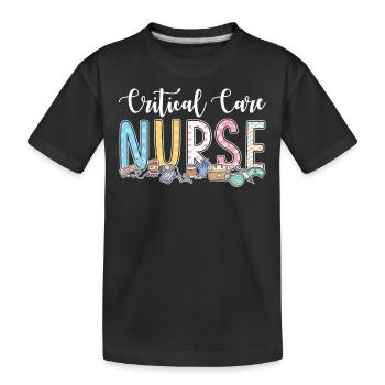 Gift idea for intensive care nurses - Kids' Premium Organic T-Shirt - black - Front