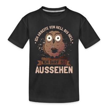 Ich arbeite von hell bis hell - Kinder Premium Bio T-Shirt - Schwarz - Vorne