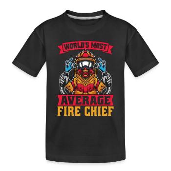 Chief Firefighter World's Most Average Fireman - Kids' Premium Organic T-Shirt - black - Front