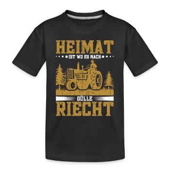 Bauer Gülle fahren Landmaschinen Traktorfahrer - Kinder Premium Bio T-Shirt - Schwarz - Vorne