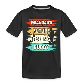 Grandpas futur compagnon de pêche - T-shirt bio Premium Enfant - noir - Devant