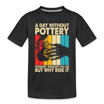 Töpfern Töpferei Töpfer - Kinder Premium Bio T-Shirt - Schwarz - Vorne