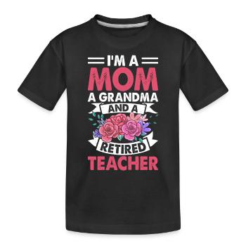 Mama Oma Lehrer Rentnerin - Kinder Premium Bio T-Shirt - Schwarz - Vorne