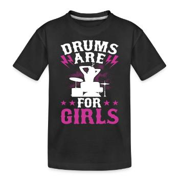 Drums Drummer Drummer - Kids' Premium Organic T-Shirt - black - Front
