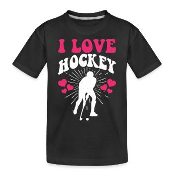 Hockey - Kinder Premium Bio T-Shirt - Schwarz - Vorne
