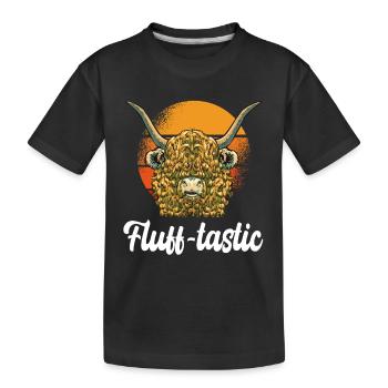 Jeu de mots moelleux Vache écossaise des Highlands - T-shirt bio Premium Enfant - noir - Devant