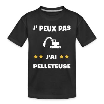 je peux pas j'ai pelleteuse cadeau pelleteur - T-shirt bio Premium Enfant - noir - Devant
