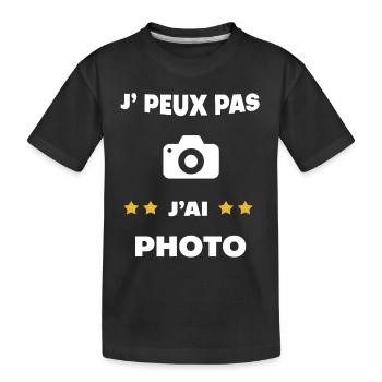 je peux pas j'ai photo cadeau photographe - T-shirt bio Premium Enfant - noir - Devant