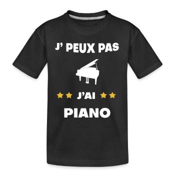 je peux pas j'ai piano cadeau pianiste - T-shirt bio Premium Enfant - noir - Devant