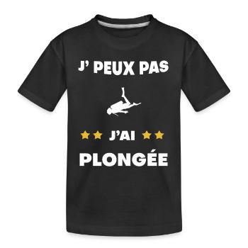 je peux pas j'ai plongée apnée cadeau plongeur - T-shirt bio Premium Enfant - noir - Devant