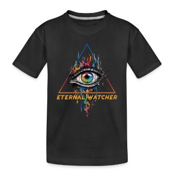 Ewiger Wächter - Allsehendes Auge - Kinder Premium Bio T-Shirt - Schwarz - Vorne