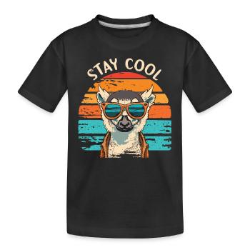 Stay Cool Lemur - Kinder Premium Bio T-Shirt - Schwarz - Vorne