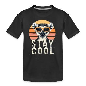 Stay Cool Lemur - Kinder Premium Bio T-Shirt - Schwarz - Vorne