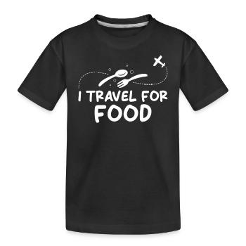 Voyage gourmand Voyage Cuisine culinaire - T-shirt bio Premium Enfant - noir - Devant