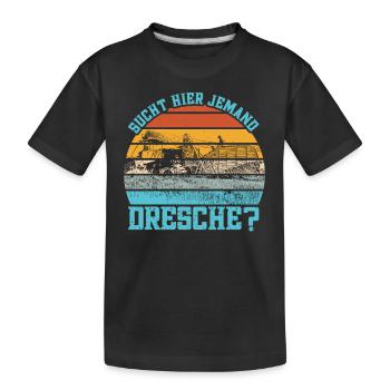 Mähdrescher Hühnerbauer Landmaschinen Landwirt - Kinder Premium Bio T-Shirt - Schwarz - Vorne