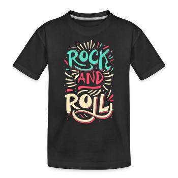 Rock And Roll Rock Statement Motto - Kinder Premium Bio T-Shirt - Schwarz - Vorne