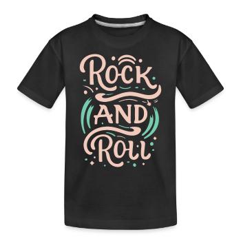 Rock And Roll Rock Statement Motto - Kinder Premium Bio T-Shirt - Schwarz - Vorne