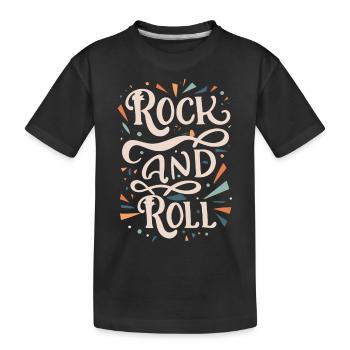 Rock And Roll Rock Statement Motto - Kinder Premium Bio T-Shirt - Schwarz - Vorne