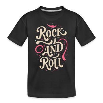 Rock And Roll Rock Statement Motto - Kinder Premium Bio T-Shirt - Schwarz - Vorne