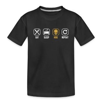 Manger Dormir Cacher Répéter Conspiration Alien - T-shirt bio Premium Enfant - noir - Devant