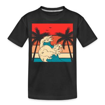 Palm Waves Rétro Vintage - T-shirt bio Premium Enfant - noir - Devant