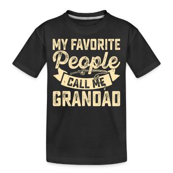Grand-père Petit-fils Petite-fille - T-shirt bio Premium Enfant - noir - Devant